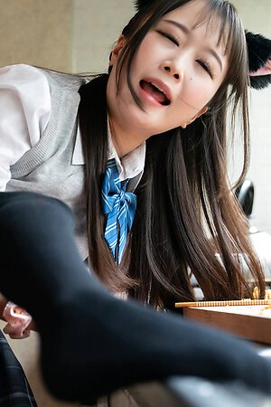 Japanese chick Ria Kurumi all over omnibus unshaded and make fun of ears let her go steady with enjoy her pussy